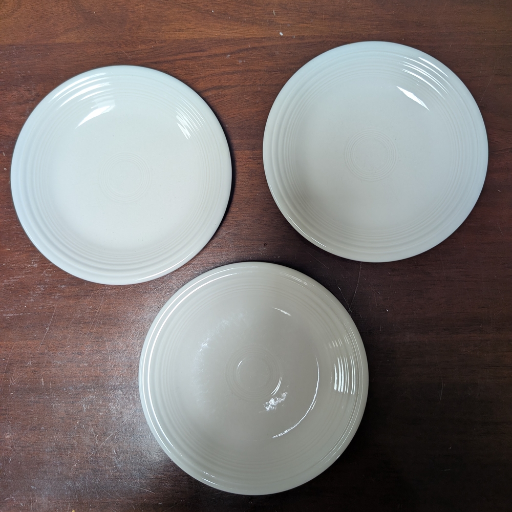 FIESTA WARE Classic White Salad Plates Set of 3 | Homer Laughlin